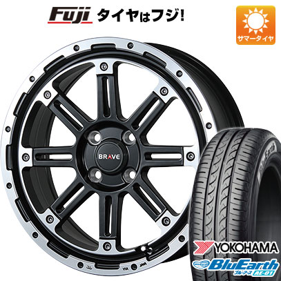 【新品 軽自動車】ハスラー デリカミニ(4WD) 夏タイヤ ホイール4本セット 165/60R15 ヨコハマ ブルーアース AE-01 ブレスト バーンズテック ブレイブストリーム 5J 15インチ(送料無料)｜フジ スペシャルセレクション