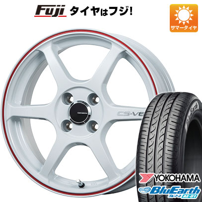 【新品 軽自動車】 夏タイヤ ホイール4本セット 165/55R14 ヨコハマ ブルーアース AE-01 レアマイスター CS-V6(ホワイト/レッドライン) 4.5J 14インチ(送料無料)