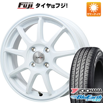 【新品 軽自動車】 夏タイヤ ホイール4本セット 165/55R14 ヨコハマ ブルーアース AE-01 レアマイスター LMスポーツ LM-QR ホワイト 4.5J 14インチ(送料無料)