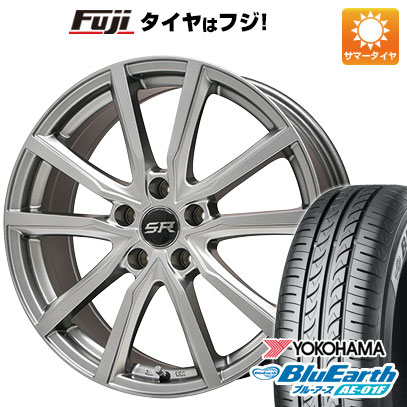 【新品国産車用4穴100】 夏タイヤ ホイール4本セット 185/55R16 ヨコハマ ブルーアース AE-01F エルベ Vスポーク メタリックグレー 6.5J 16インチ(送料無料)