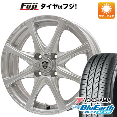 【新品国産車用5穴114.3】 夏タイヤ ホイール4本セット 195/65R15 ヨコハマ ブルーアース AE-01F エルベ エステローザ FSV シルバー 6J 15インチ(送料無料)|フジ スペシャルセレクション