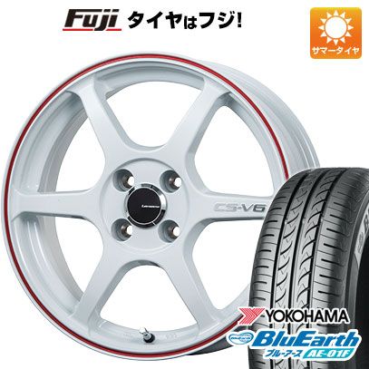 【新品 軽自動車】ソリオ ハスラー 夏タイヤ ホイール4本セット 165/70R14 ヨコハマ ブルーアース AE-01F レアマイスター CS-V6(ホワイト/レッドライン) 4.5J 14インチ(送料無料)