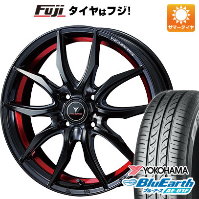 【新品国産車用4穴100】 夏タイヤ ホイール4本セット 195/55R16 ヨコハマ ブルーアース AE-01F WEDS ウェッズ ノヴァリス ローグ VF 6J 16インチ(送料無料)