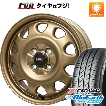 【新品国産車用4穴100】 夏タイヤ ホイール4本セット 175/70R14 ヨコハマ ブルーアース AE-01F レアマイスター LMG OFF-STYLE(マットゴールド) 5J 14インチ(送料無料)