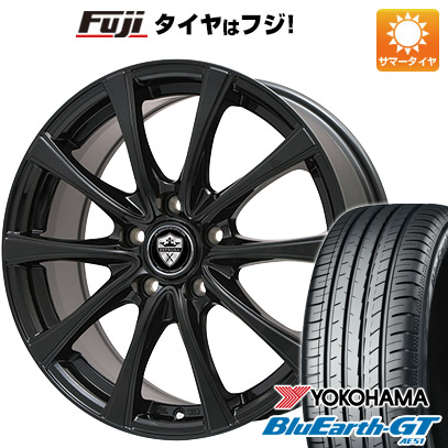 【新品国産車用5穴114.3】 夏タイヤ ホイール4本セット 215/50R17 ヨコハマ ブルーアース GT AE51 エルベ エステローザ FSV グロスブラック 7J 17インチ(送料無料)