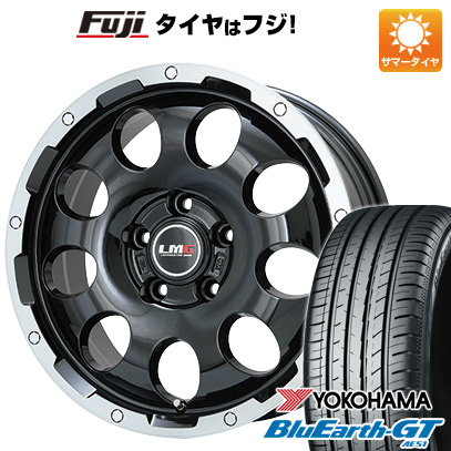 【新品国産車用5穴114.3】 夏タイヤ ホイール4本セット 205/55R17 ヨコハマ ブルーアース GT AE51 レアマイスター LMG CS-9 ブラック/ブラッククリアリム 6.5J 17インチ(送料無料)