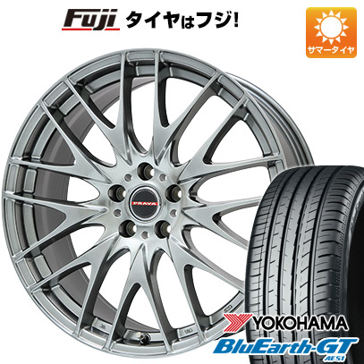 【新品国産車用5穴100】 夏タイヤ ホイール4本セット 215/40R18 ヨコハマ ブルーアース GT AE51 ビッグウエイ レイシーン プラバ9M(クロームハイパーシルバー) 7.5J 18インチ(送料無料)