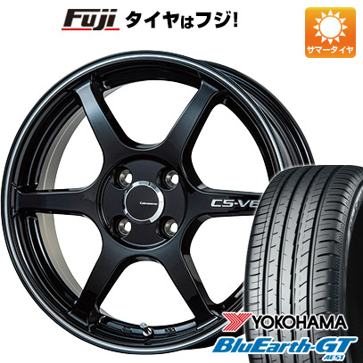 【新品国産車用4穴100】 夏タイヤ ホイール4本セット 195/55R16 ヨコハマ ブルーアース GT AE51 レアマイスター CS-V6(グロスブラック/ラインポリッシュ) 6J 16インチ(送料無料)