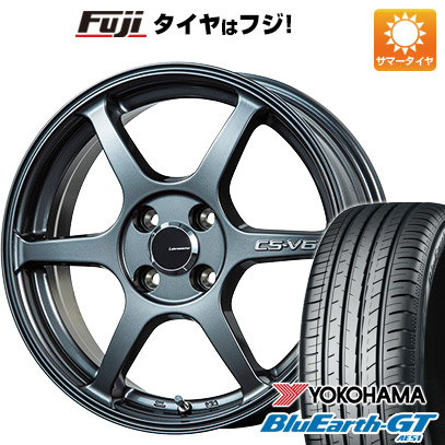 【新品国産車用4穴100】 夏タイヤ ホイール4本セット 185/55R16 ヨコハマ ブルーアース GT AE51 レアマイスター CS-V6(ガンメタ) 6J 16インチ(送料無料)