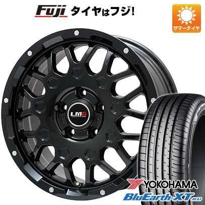 【新品国産車用5穴114.3】 夏タイヤ ホイール4本セット 215/60R17 ヨコハマ ブルーアース XT AE61 レアマイスター LMG MS-9W グロスブラック 6.5J 17インチ(送料無料)