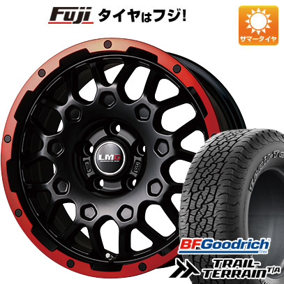 【新品国産車用5穴114.3】 夏タイヤ ホイール4本セット 225/55R18 BFグッドリッチ トレールテレーンT/A RBL レアマイスター LMG MS-9W マットブラックレッドリム 7.5J 18インチ(送料無料)