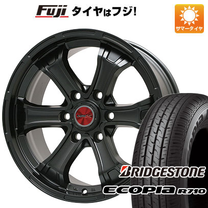 【新品】ハイエース200系 夏タイヤ ホイール4本セット 195/80R15 107/105N ブリヂストン エコピア R710 ビッグウエイ B-MUD K(マットブラック) 6J 15インチ(送料無料)