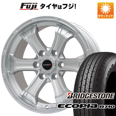 【新品】ハイエース200系 夏タイヤ ホイール4本セット 195/80R15 107/105N ブリヂストン エコピア R710 ビッグウエイ B-MUD K(シルバー) 6J 15インチ(送料無料)