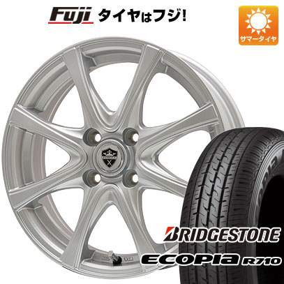 【新品】プロボックス/サクシード(160系) 夏タイヤ ホイール4本セット 155/80R14 88/86N ブリヂストン エコピア R710 エルベ エステローザ FSV シルバー 5J 14インチ(送料無料)