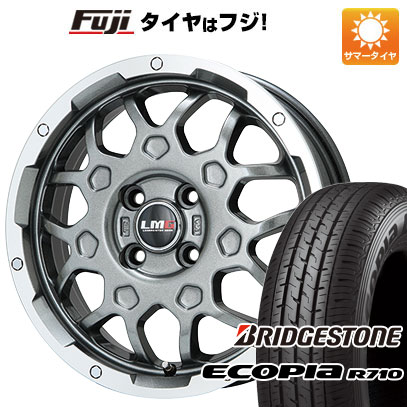 【新品 軽自動車】軽トラ 軽バン 夏タイヤ ホイール4本セット 145/80R12 80/78N ブリヂストン エコピア R710 レアマイスター LMG MS-9W ガンメタリムポリッシュ 12インチ(送料無料) サマータイヤ