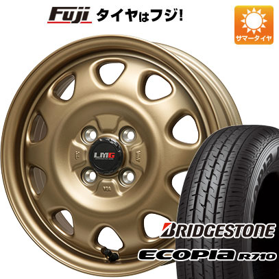 【新品】プロボックス/サクシード(160系) 夏タイヤ ホイール4本セット 155/80R14 88/86N ブリヂストン エコピア R710 レアマイスター LMG OFF-STYLE(マットゴールド) 5J 14インチ(送料無料)