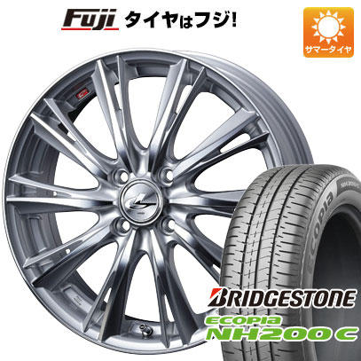 【新品 軽自動車】N-BOX タント スペーシア 夏タイヤ ホイール4本セット 165/55R15 ブリヂストン エコピア NH200 C WEDS ウェッズ レオニス WX 4.5J 15インチ(送料無料)