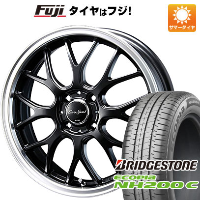 【新品 軽自動車】N-BOX タント スペーシア 夏タイヤ ホイール4本セット 165/55R15 ブリヂストン エコピア NH200 C ブレスト ユーロスポーツ タイプ805 セミグロスブラック 5J 15インチ(送料無料)