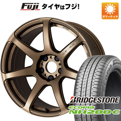 【新品 軽自動車】N-BOX タント スペーシア 夏タイヤ ホイール4本セット 165/55R15 ブリヂストン エコピア NH200 C WORK ワーク エモーション T7R 5J 15インチ(送料無料)