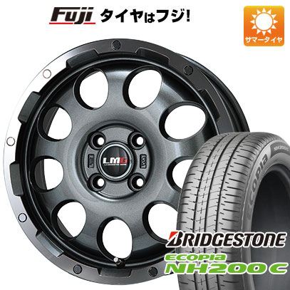 【新品 軽自動車】N-BOX タント スペーシア 夏タイヤ ホイール4本セット 165/55R15 ブリヂストン エコピア NH200 C レアマイスター LMG CS-9 ガンメタリムポリッシュ 4.5J 15インチ(送料無料)