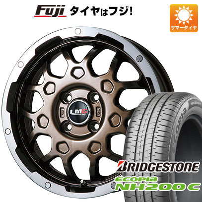 【新品 軽自動車】N-BOX タント スペーシア 夏タイヤ ホイール4本セット 165/55R15 ブリヂストン エコピア NH200 C レアマイスター LMG MS-9W ブロンズリムポリッシュ 4.5J 15インチ(送料無料)