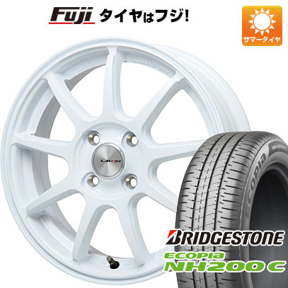 【新品 軽自動車】N-BOX タント スペーシア 夏タイヤ ホイール4本セット 165/55R15 ブリヂストン エコピア NH200 C レアマイスター LMスポーツ LM-QR ホワイト 5J 15インチ(送料無料)|フジ スペシャルセレクション