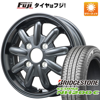 【新品 軽自動車】N-BOX タント スペーシア 夏タイヤ ホイール4本セット 165/55R15 ブリヂストン エコピア NH200 C ブランドルライン ストレンジャーKST-9改 ブラック 4.5J 15インチ(送料無料)｜フジ スペシャルセレクション