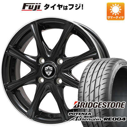 【新品 軽自動車】N-BOX タント スペーシア 夏タイヤ ホイール4本セット 165/55R15 ブリヂストン ポテンザ アドレナリン RE004 エルベ エステローザ MZV ブラックリムポリッシュ 4.5J 15インチ(送料無料)