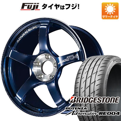 【新品 軽自動車】N-BOX タント スペーシア 夏タイヤ ホイール4本セット 165/55R15 ブリヂストン ポテンザ アドレナリン RE004 ヨコハマ アドバンレーシング TC-4 SE 5J 15インチ(送料無料)
