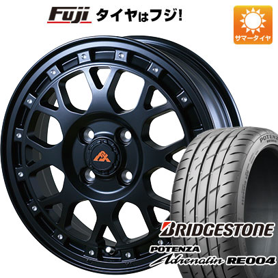 【新品 軽自動車】N-BOX タント スペーシア 夏タイヤ ホイール4本セット 165/55R15 ブリヂストン ポテンザ アドレナリン RE004 アルジェノン フェニーチェ クロスXC8 5J 15インチ(送料無料)