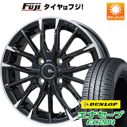 【新品国産車用4穴100】 夏タイヤ ホイール4本セット 175/65R15 ダンロップ エナセーブ EC204 ブランドルライン DF-10M グロスブラック/カットスポーク 5J 15インチ(送料無料)|フジ スペシャルセレクション