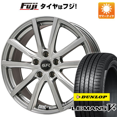 【新品国産車用4穴100】 夏タイヤ ホイール4本セット 185/55R16 ダンロップ ルマン V+(ファイブプラス) エルベ Vスポーク メタリックグレー 6.5J 16インチ(送料無料)