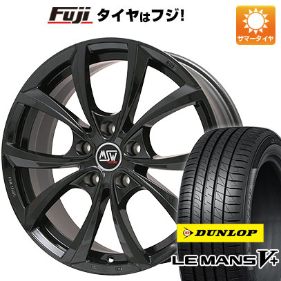 【新品国産車用5穴100】 夏タイヤ ホイール4本セット 215/40R18 ダンロップ ルマン V+(ファイブプラス) MSW by OZ Racing MSW 27(グロスブラック) 7.5J 18インチ(送料無料)