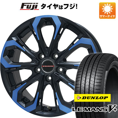 【新品国産車用5穴114.3】 夏タイヤ ホイール4本セット 245/45R19 ダンロップ ルマン V+(ファイブプラス) ビッグウエイ レイシーン プラバ5X(ブルークリア) 8J 19インチ(送料無料)