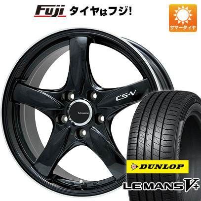 【新品国産車用5穴114.3】 夏タイヤ ホイール4本セット 215/40R18 ダンロップ ルマン V+(ファイブプラス) レアマイスター CS-V(グロスブラック/リムポリッシュ) 7.5J 18インチ(送料無料)