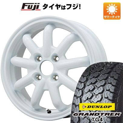 【新品 軽自動車】軽トラ 軽バン 夏タイヤ ホイール4本セット 145/80R12 80/78N ダンロップ グラントレック TG4 ブランドルライン ストレンジャーKST-9改 ホワイト 3.5J 12インチ(送料無料)
