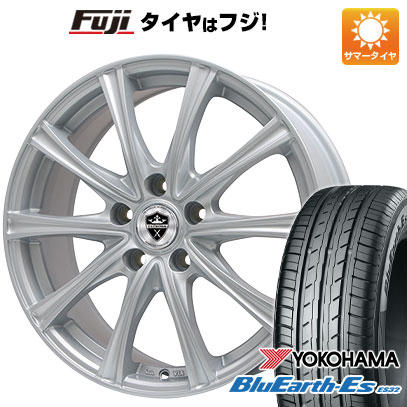 【新品国産車用5穴114.3】 夏タイヤ ホイール4本セット 215/45R18 ヨコハマ ブルーアース ES32 エルベ エステローザ MZV シルバー 7.5J 18インチ(送料無料)