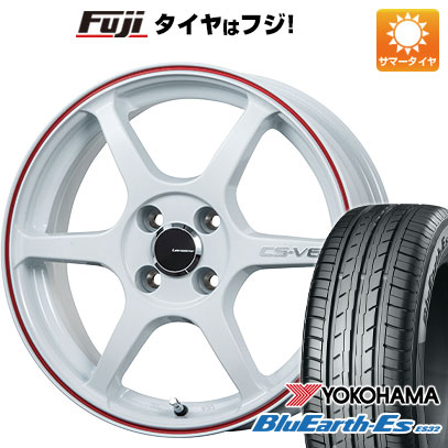 【新品 軽自動車】 夏タイヤ ホイール4本セット 155/55R14 ヨコハマ ブルーアース ES32 レアマイスター CS-V6(ホワイト/レッドライン) 4.5J 14インチ(送料無料)|フジ スペシャルセレクション