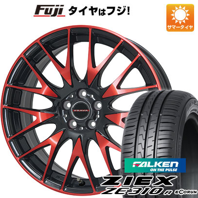 【新品国産車用5穴114.3】 夏タイヤ ホイール4本セット 235/50R18 ファルケン ジークス ZE310R エコラン(限定) ビッグウエイ レイシーン プラバ9M(レッドクリア) 7.5J 18インチ(送料無料)