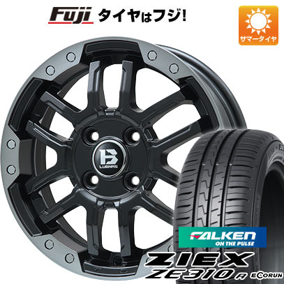 【新品国産車用4穴100】 夏タイヤ ホイール4本セット 195/55R16 ファルケン ジークス ZE310R エコラン(限定) ビッグウエイ B-LUGNAS FRD(マットブラック/ブラッククリアリム) 6.5J 16インチ(送料無料)