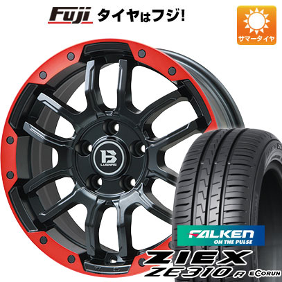 【新品国産車用5穴114.3】 夏タイヤ ホイール4本セット 205/55R17 ファルケン ジークス ZE310R エコラン(限定) ビッグウエイ B-LUGNAS FRD(マットブラック/レッドリム) 7J 17インチ(送料無料)