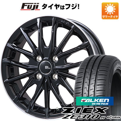 【新品】フリード 5穴/114 夏タイヤ ホイール4本セット 195/55R16 ファルケン ジークス ZE310R エコラン(限定) ブランドルライン DF-10M グロスブラック/リムポリッシュ 6.5J 16インチ(送料無料)|フジ スペシャルセレクション