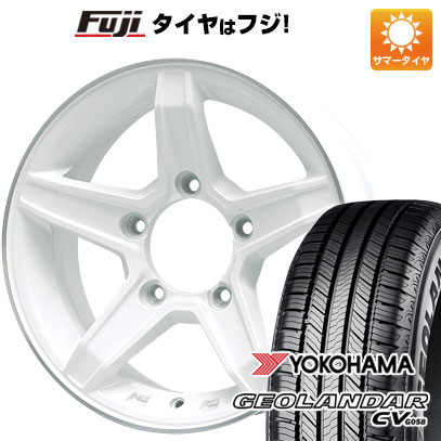 【新品】ジムニーシエラ/ジムニーノマド 夏タイヤ ホイール4本セット 195/80R15 ヨコハマ ジオランダー CV G058 プレミックス エステラ(ホワイト/リムポリッシュ) 5.5J 15インチ(送料無料)｜フジ スペシャルセレクション