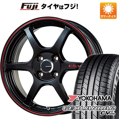 【新品】ライズ/ロッキー(ガソリン) 夏タイヤ ホイール4本セット 195/65R16 ヨコハマ ジオランダー CV G058 レアマイスター CS-V6(グロスブラック/レッドライン) 6J 16インチ(送料無料)