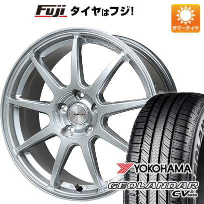 【新品国産車用5穴114.3】 夏タイヤ ホイール4本セット 225/60R18 ヨコハマ ジオランダー CV G058 レアマイスター LMスポーツLM-QR ハイパーシルバー 8J 18インチ(送料無料)