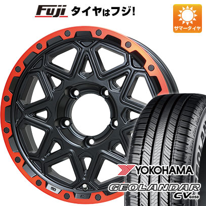 【新品】ジムニーシエラ/ジムニーノマド 夏タイヤ ホイール4本セット 215/70R16 ヨコハマ ジオランダー CV G058 レアマイスター LMG モンタグナ(マットブラック/レッドリム) 5.5J 16インチ(送料無料)