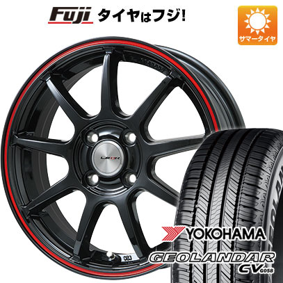 【新品】ライズ/ロッキー（ガソリン） 夏タイヤ ホイール4本セット 195/65R16 ヨコハマ ジオランダー CV G058 レアマイスター LMスポーツ LM-QR グロスブラック/レッドライン 6J 16インチ(送料無料)｜フジ スペシャルセレクション