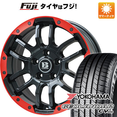 【新品国産車用5穴114.3】 夏タイヤ ホイール4本セット 225/60R18 ヨコハマ ジオランダー CV G058 ビッグウエイ B-LUGNAS FRD(マットブラック/レッドリム) 7.5J 18インチ(送料無料)