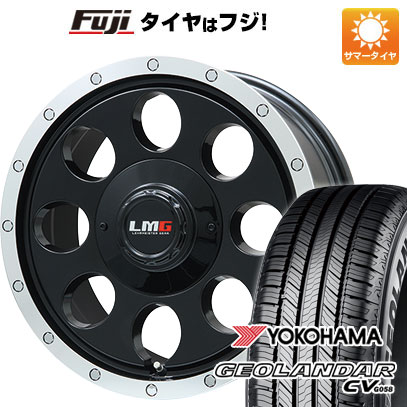 【新品】デリカD5 夏タイヤ ホイール4本セット 215/70R16 ヨコハマ ジオランダー CV G058 レアマイスター LMG CS-8 グロスブラック/リムポリッシュ 7J 16インチ(送料無料)