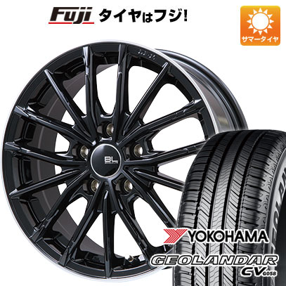【新品国産車用5穴114.3】 夏タイヤ ホイール4本セット 225/60R18 ヨコハマ ジオランダー CV G058 ブランドルライン DF-10M グロスブラック/リムポリッシュ 7.5J 18インチ(送料無料)|フジ スペシャルセレクション
